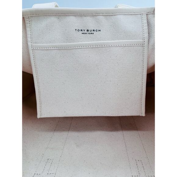 NWT Tory Burch Ivory Large Canvas Tote #156475 - Picture 8 of 11